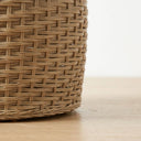 koko woven rattan side table wicker base.