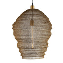 Lampara large gold iron mesh pendant light.