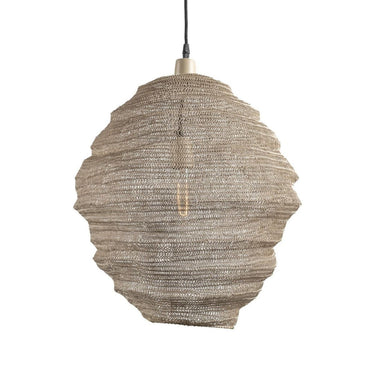 Lampara small sand iron mesh pendant light with a bee-hive shape.
