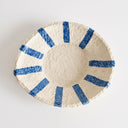 Large 38cm Mediterranean style ceramic fruit bowl top view.