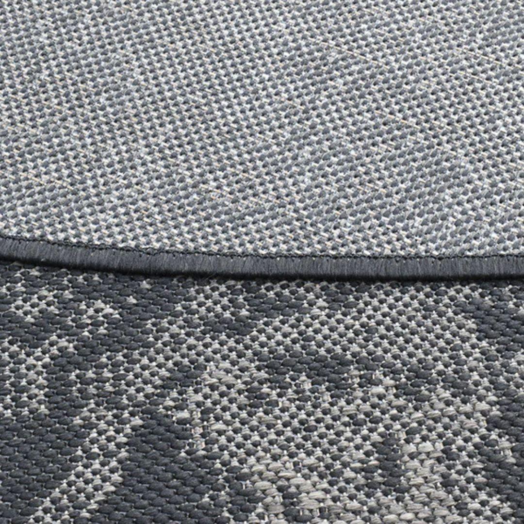 Round Slate Grey Rug Large Round Rug | Dichotomized Slate Rug – Woodka Interiors