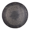 Dichotomized Slate Large round rug with dark-toned tree ring design