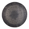 Dichotomized Slate Large round rug with dark-toned tree ring design