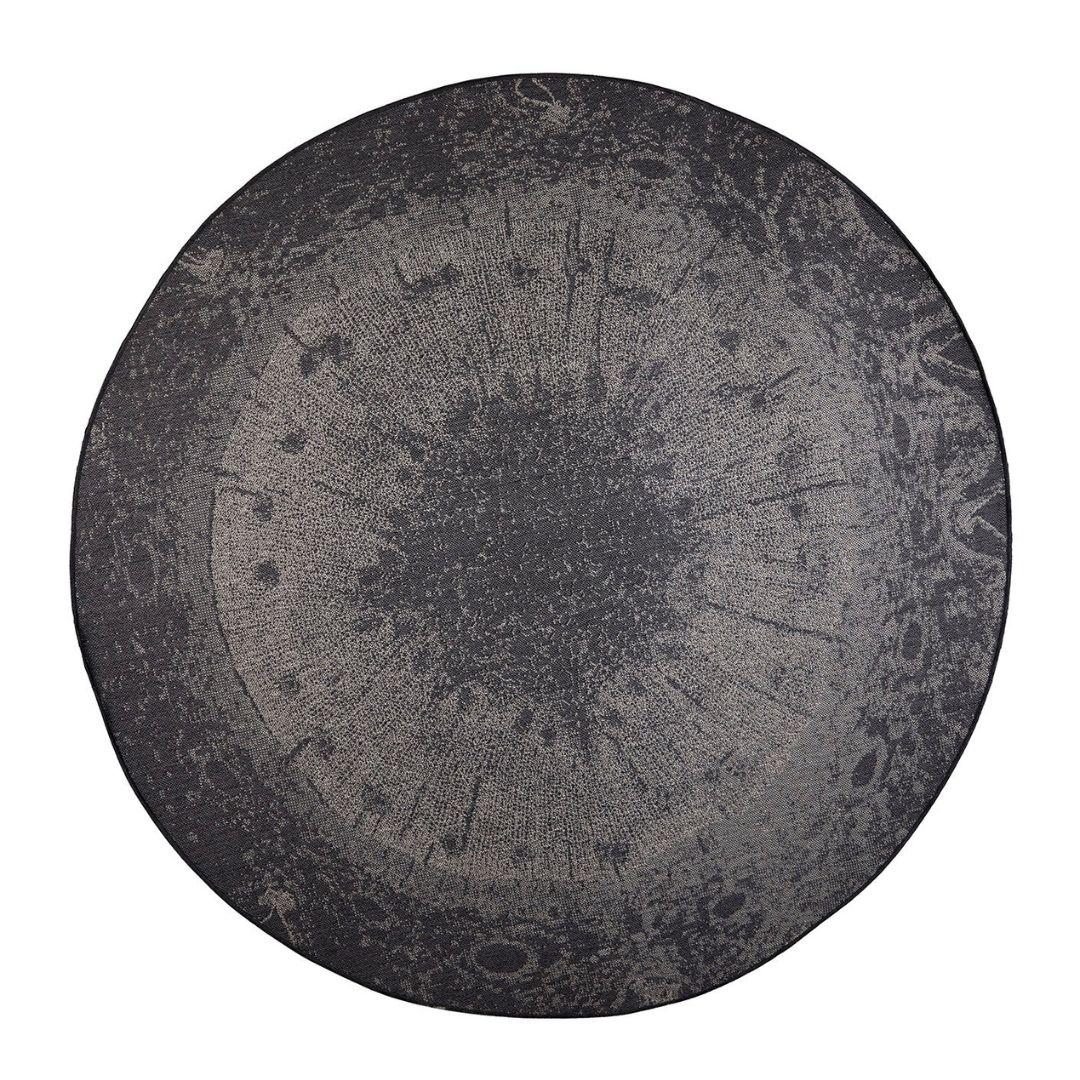 Round Slate Grey Rug Large Round Rug | Dichotomized Slate Rug – Woodka Interiors