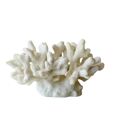 Resin coral decoration in coastal inspired white design