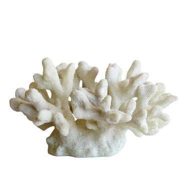 Large white coral decoration with textured resin finish