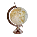 Large World Globe on brass stand in cream tones