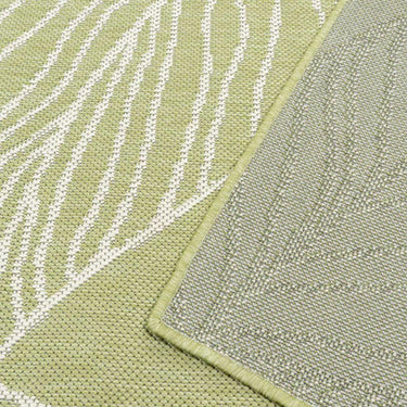 Outdoor green rug with durable flat weave