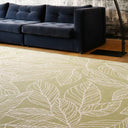 Slip-resistant green rug for indoor and outdoor spaces