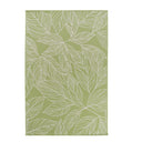 Laurel Moss Green Rug with white botanical leaf design