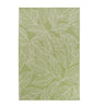 Laurel Moss Green Rug with white botanical leaf design