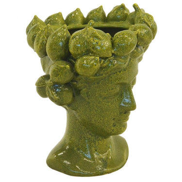 Lime green Ceramic Head Vase