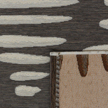 Earthy-toned  lookout outdoor rug with a subtle cross-hatch pattern.