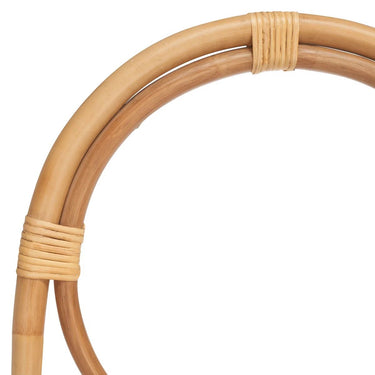 Close-up of a coiled rattan on a white background