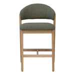 Lorenzo Oak and Aloe Green Fabric Counter Chair