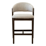 Lorenzo Dark Oak and Biege Fabric Counter Chair