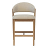 Lorenzo oak and ivory blonde fabric counter chair.
