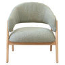 Solid Oak wood frame occasional chair with fabric upholstered seat