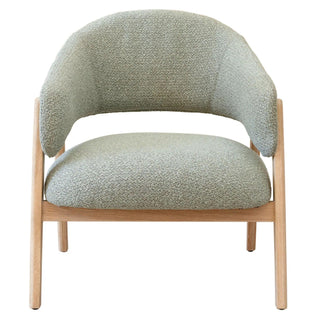 Solid Oak wood frame occasional chair with fabric upholstered seat