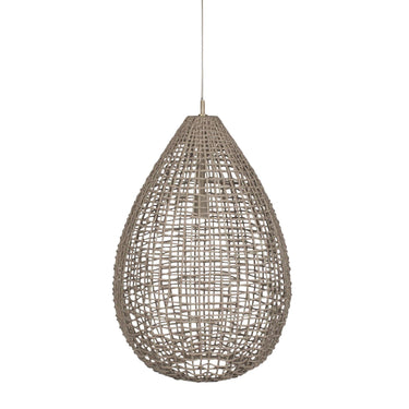 lotus woven pendant light fossil large
