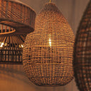 lotus woven rattan pendant light hanging 