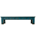 Extra long TV unit in distressed blue elm wood low console server