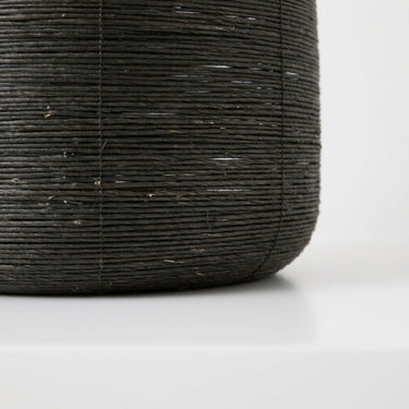 luna table lamp black woven cane base.