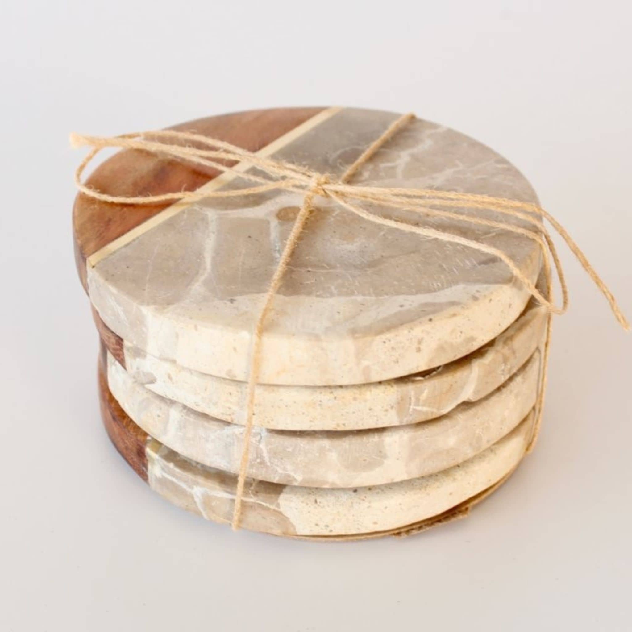 marble drink coasters 4 pack