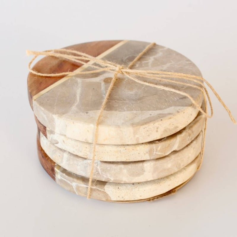 marble drink coasters 4 pack