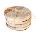 marble and wood drink coasters 4 pack