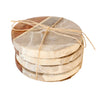 marble and wood drink coasters 4 pack