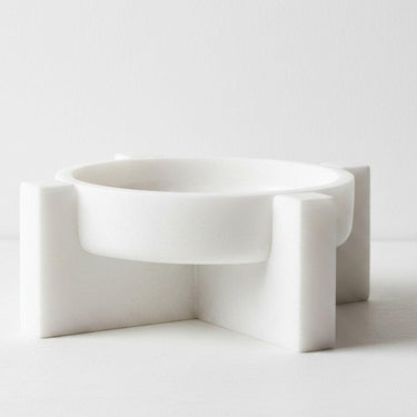 marble footed bowl on cross-shaped base