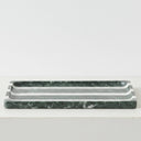 Marble trinket tray rectangle with raised lip edge in striped marble