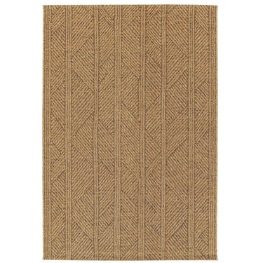 Marcus geometric indoor outdoor rug in tan and beige.