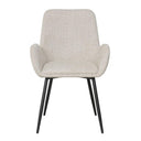 Beige sandstone dining armchair with black legs