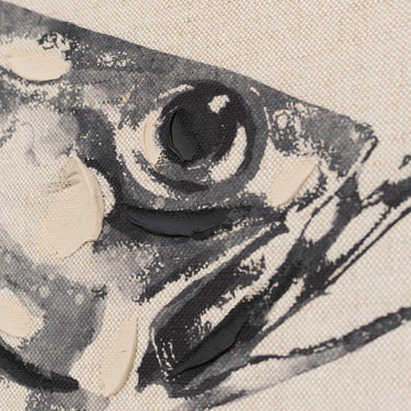 Close-up of hand-painted finish showing fish details on Marine Majesty Wall Art Sea Sand