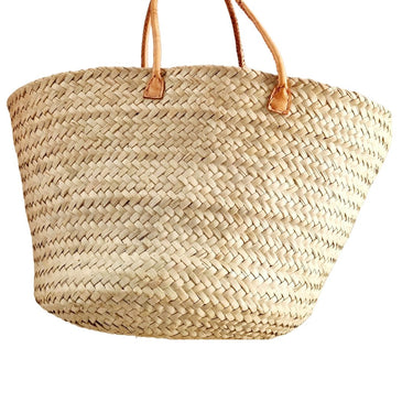 market tote beach baskets in palm leaf