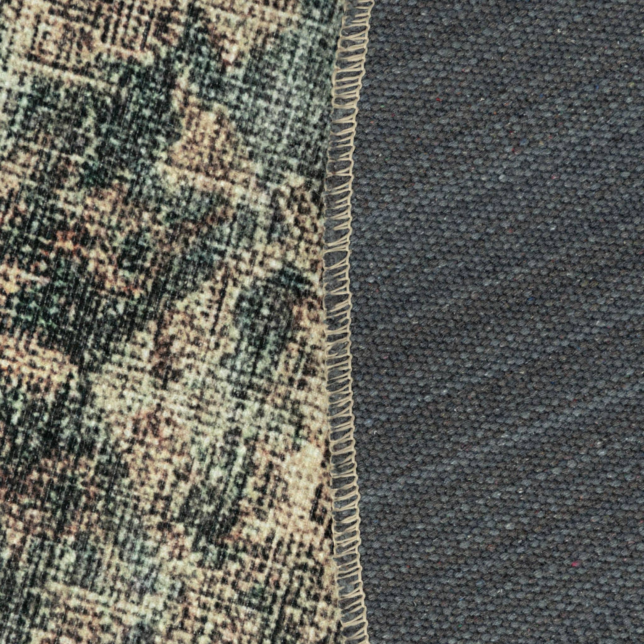 polycotton backing and pattern on the Marquis Oxford round rug.