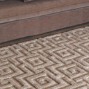 Maze Rug in Dune highlighting plush wool texture and geometric pattern