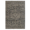 Memoir rug in ink Persian-inspired black and grey patterned rug in durable  jute and recycled polyester.