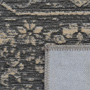 Memoir Rug in Ink Pen showing the intricate Persian-style weave and the textured blend of natural jute and soft recycled polyester fibers.