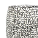 Close-up of the Monaco ceramic side table showing the unique crackle glaze texture.