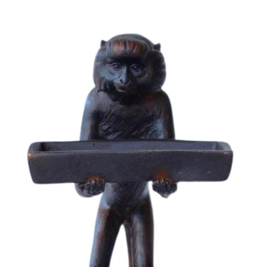 Decorative monkey business card stand for workspace organization