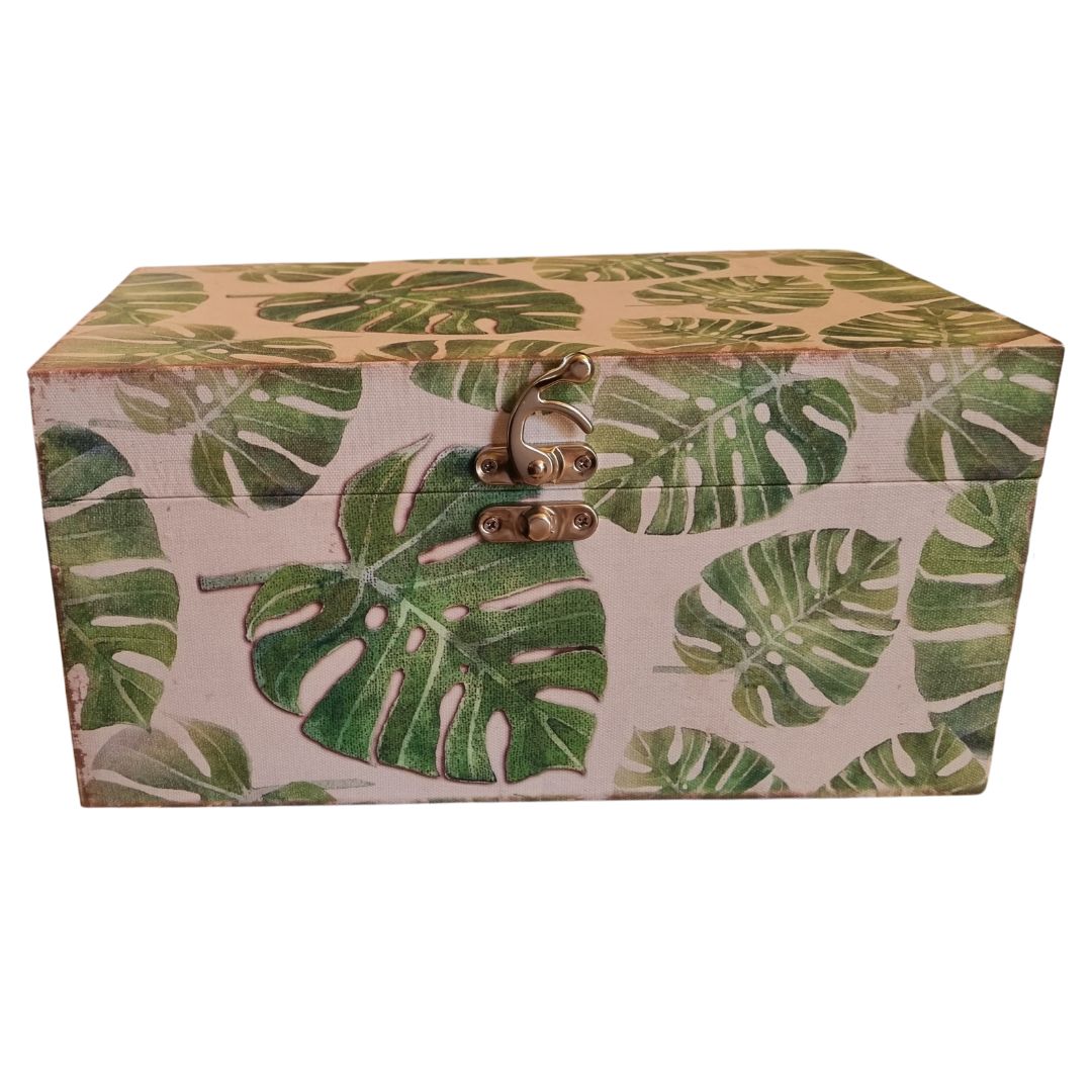 monster leaf motif decor box 