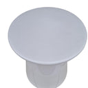 White Nova Side Table highlighting the clean round top design