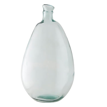 organic-shaped recycled glass vase in clear finish