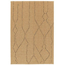Palau geometric indoor outdoor rug in wicker beige with abstract line pattern.