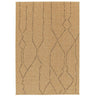 Palau geometric indoor outdoor rug in wicker beige with abstract line pattern.