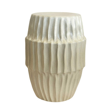 Pearla Side Table in iridescent pearl glaze