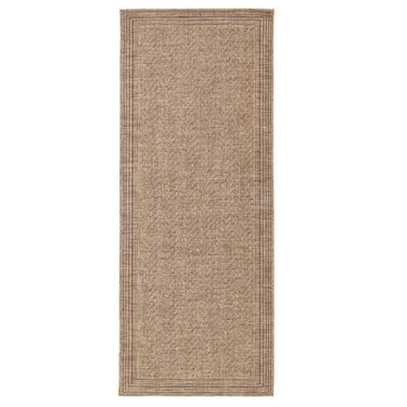 Pogo kitchen runner rug in natural straw tones, featuring a tight herringbone weave patterned polypropylene runner.